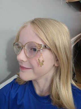Handmade Eyeglass Charm - Gold Lobster